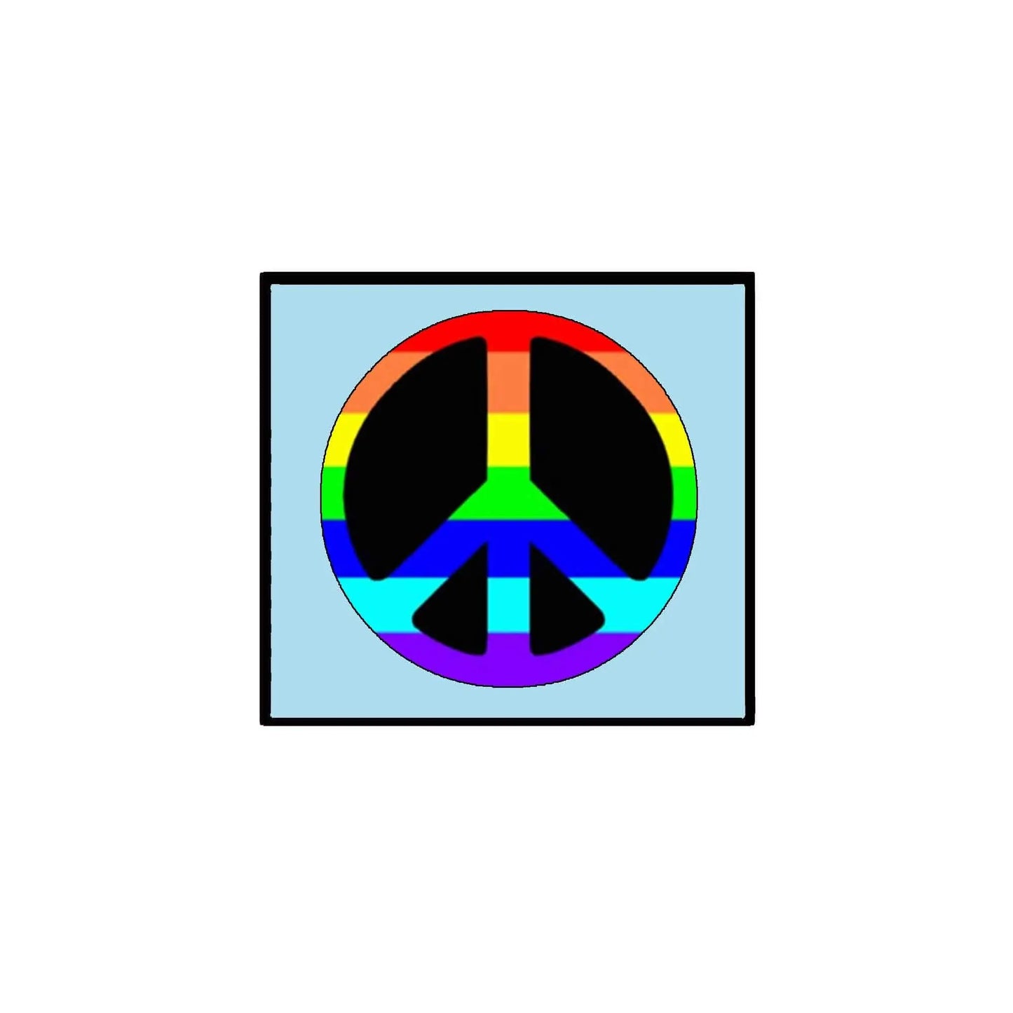 1.25-inch pinback button with rainbow peace symbol