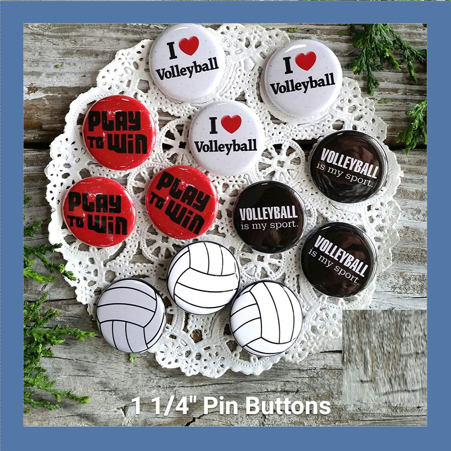 Button Pins 12 Volleyball Pins 1 1 4 PINBACK Buttons Team Player Party Favor USA New Pin Badges Default Title