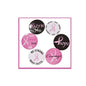 Cancer awareness badge set with pink ribbon and hope text buttons