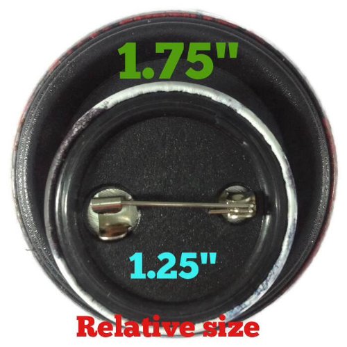 Chic Feng Shui Logo Sign Black Pin Badge Button 1.75 Inches