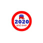 1.25-inch pinback button with red border, blue “2020 and ever” text and stars
