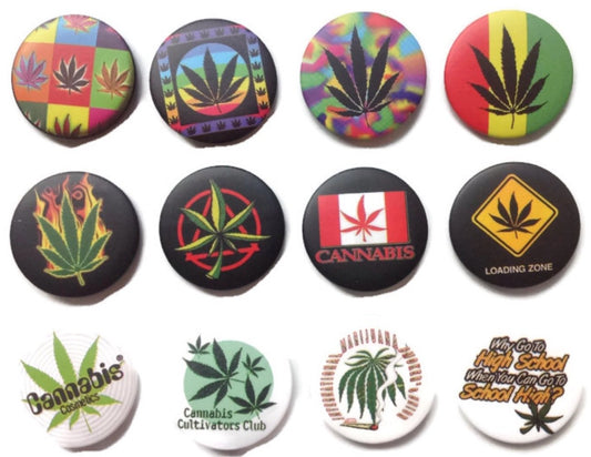 Organic Leaf Style 3 Lot 12 Pcs Buttons Badge 1.25-inch