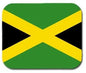 Jamaican flag mousepad with green, gold, and black diagonal cross design