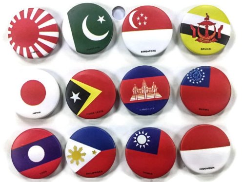 National country flag Hashtag 5 PR Awesome Quality Lot 12 New Pins Buttons Badge 1.25-inch Default Title