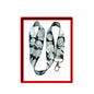 Portrait print lanyard strap with metal clip and keyring end