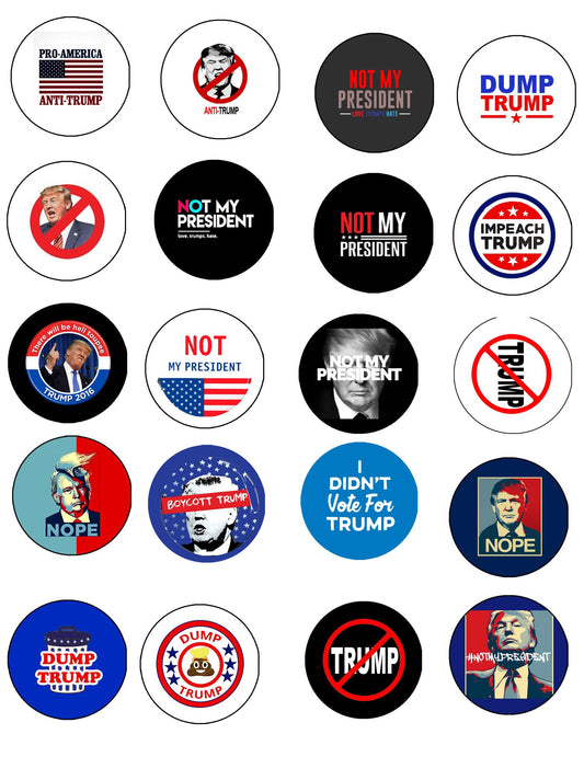 20 Pcs Mr. Trump Collection Button Pin MINI Pinback Brooch for Jackets, Backpacks, Hats 1.25"