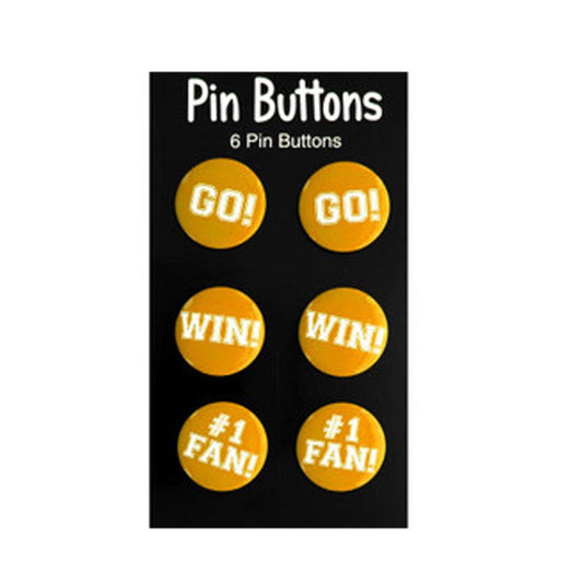 Yellow Cheer Mini Pinback Button Badge 6 Pcs One Ich