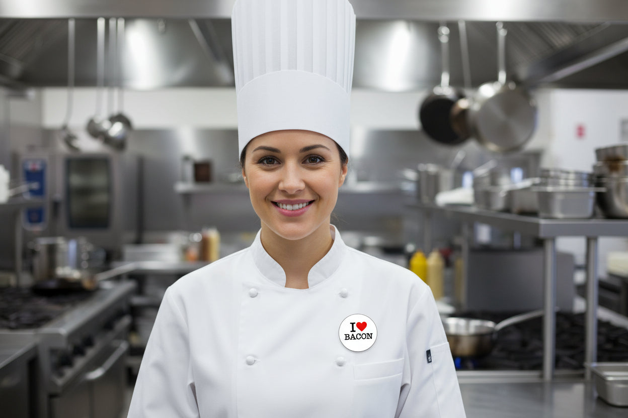 I Love Bacon 2.25-inch Pinback Badge Brooch Food