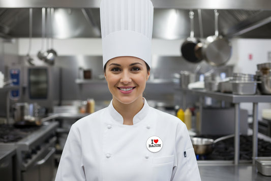 I Love Bacon 2.25-inch Pinback Badge Brooch Food