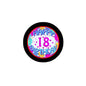 Round 2.25-inch button badge with black border and colorful “Happy 18th Birthday” text