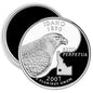 2.25-inch Idaho state quarter style image magnet, silver eagle and circular lettering