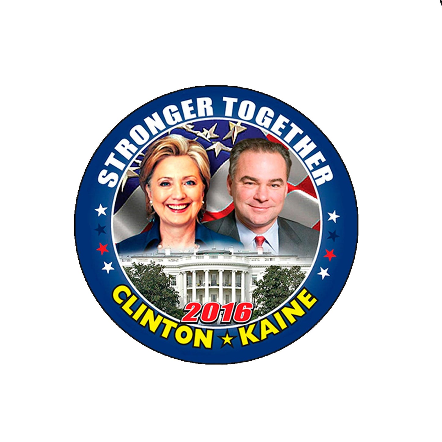 Hillary Clinton and Tim Kaine Pin 3-inch for jackets, hats, backpacks Default Title