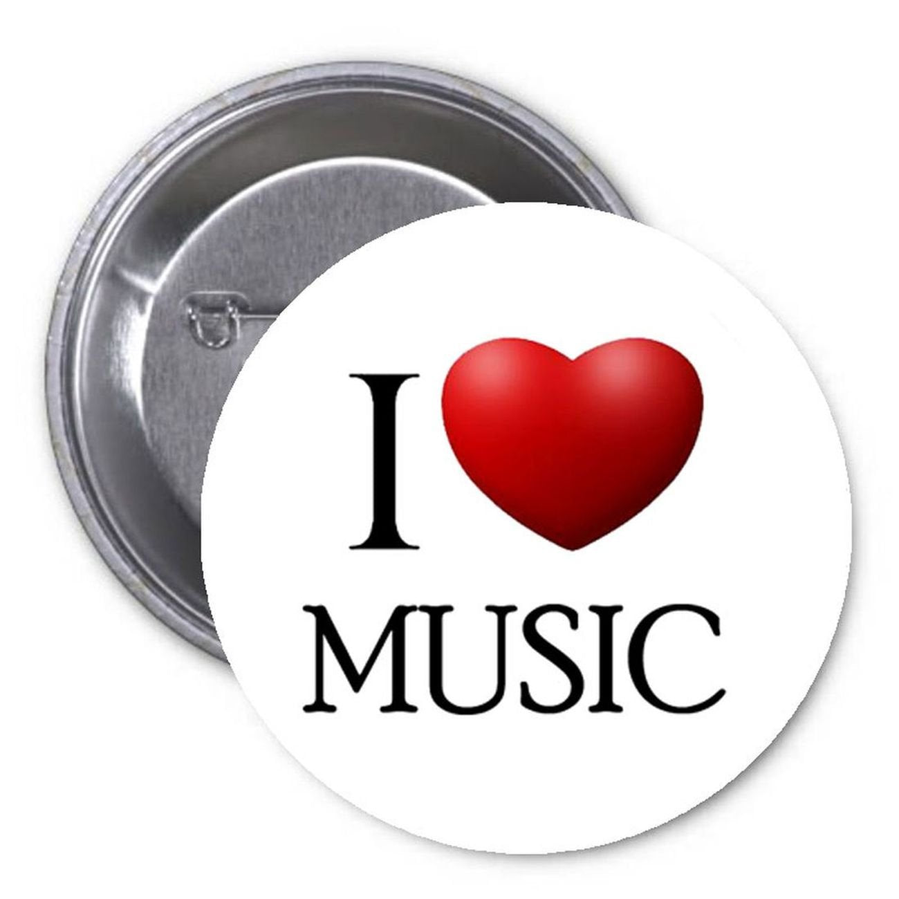 I Love Music 1.25-inch Pinback Button Pin Profession Hobby Default Title