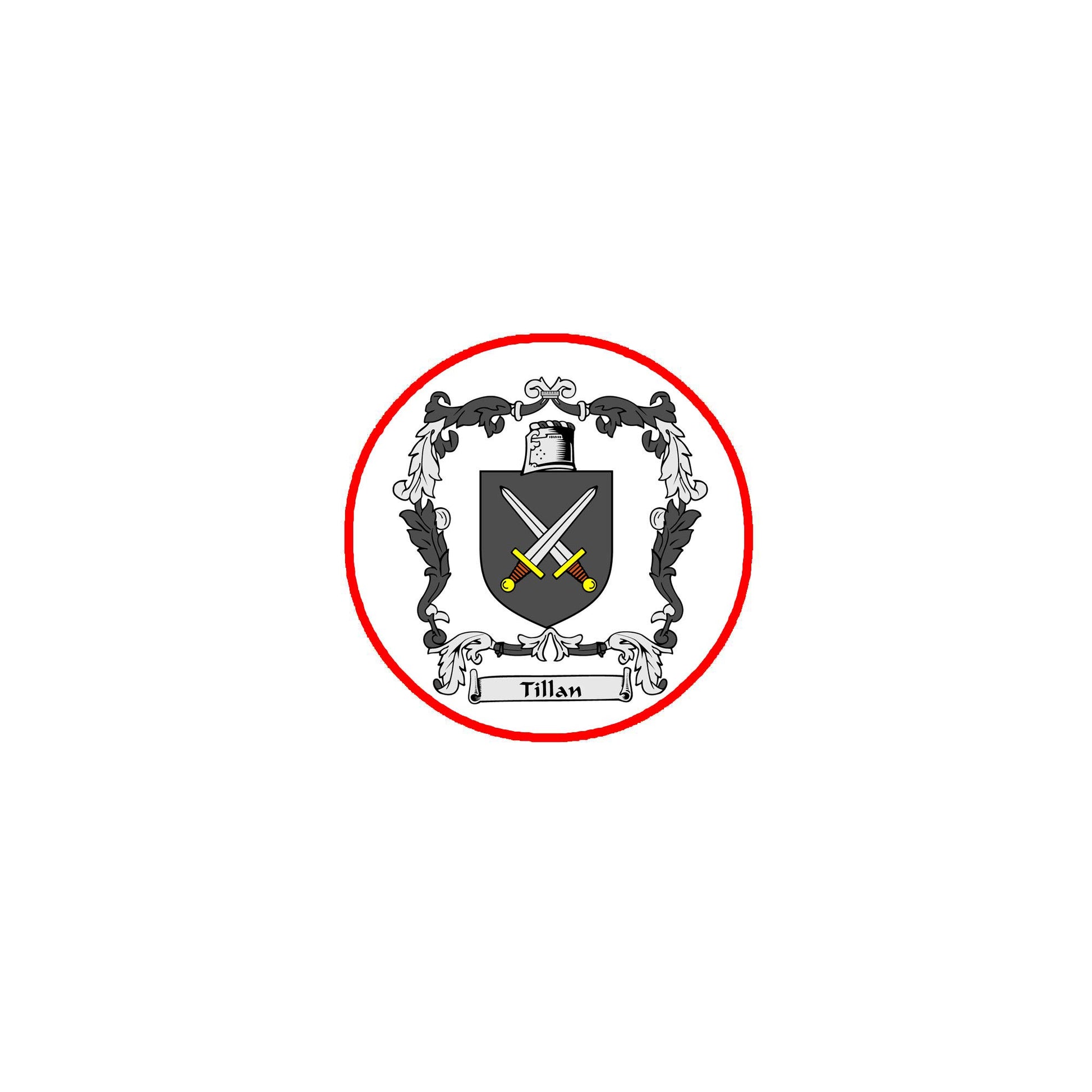 Tillan Family Crest 3-inch Coat of Arms Round Pinback Badge Brooch Pin Back Default Title