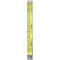 Yellow cartoon lanyard with repeating character symbols and metal keyring clips