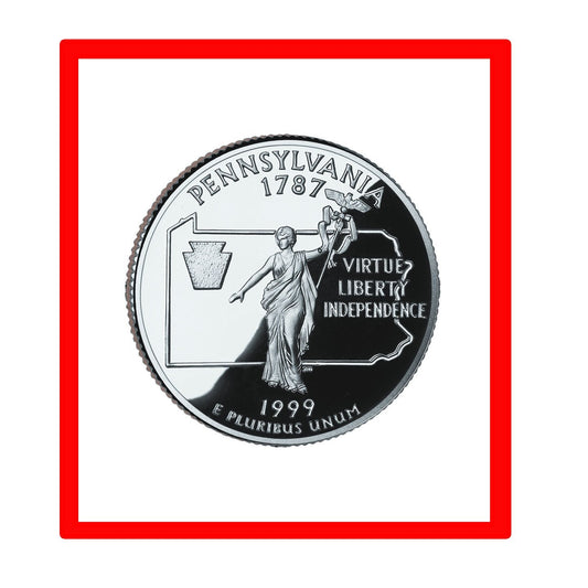 Pennsylvania State Fridge Magnet 2.25-inch USA Quarter Coin Default Title