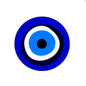 Round evil eye charm with blue and black concentric circles, 1.45-inch reel topper