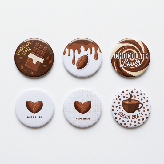 5 Pcs Chocolate Lover Pinback 1.25-inch