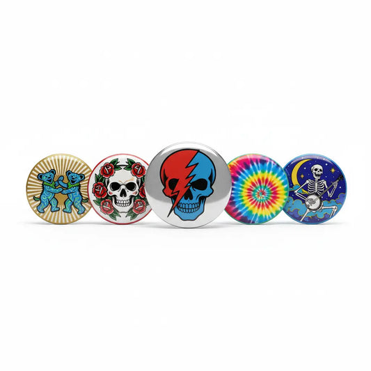 5 Pcs Grateful Dead Pinback 1.25-inch - My Pinbacks