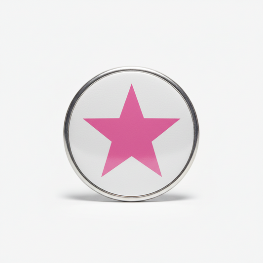 5 sided pink star Pinback 2.25-inch