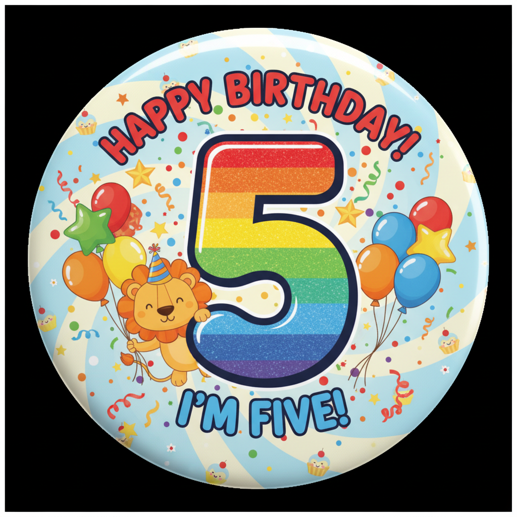 5 Year Old Birthday 2.25-inch Pinback