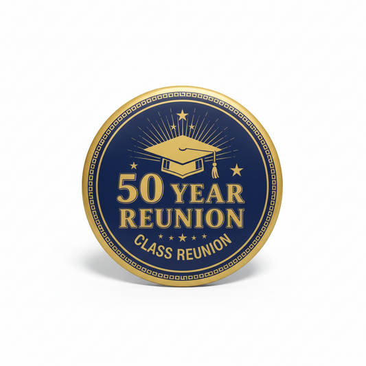 Custom Business Logo and Text Promotional Pin Button 2.25-inch
