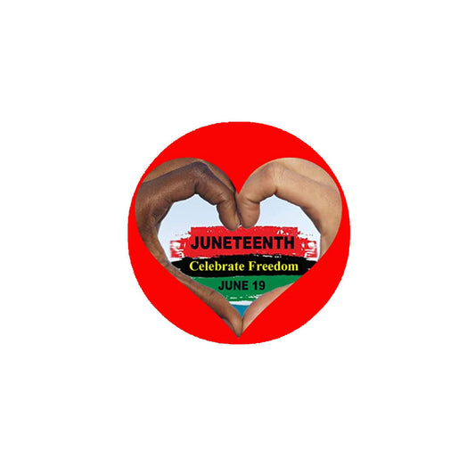 100 Pcs. Juneteenth Celebrate Freedom Pinback Button 2.25" Pinback Button Pin for Jackets, Hats, etc - red bkg.