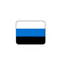 Estonia flag mousepad, square with rounded corners and white-blue-black stripes.