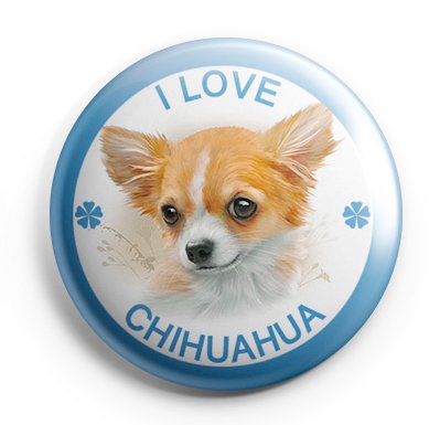 Chihuahua Pinback Buttons Badges (I Love Dogs Series) Size 1.25" Buttons