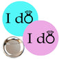 I do ring-themed pinback button set, round, silver back