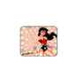 Rectangular Wonder Girl hero mouse pad with illustrated woman and star pattern border