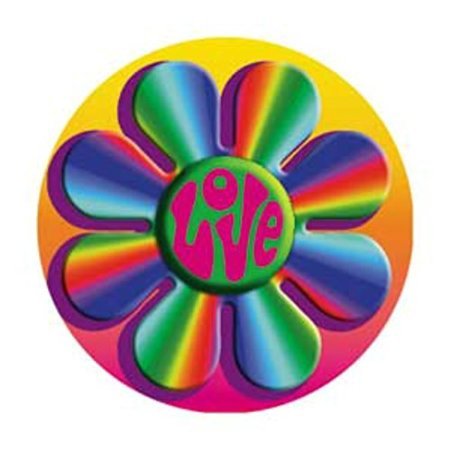 Ratpaneete Colorful Daisy Flower Hippie 'Love' 1.25-inch Button/Pinback