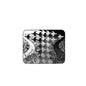 Rectangular black-and-white MC Escher style mousepad with repeating star and checker pattern