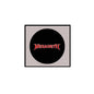 Megadeth logo 1.25-inch pinback button with black round backing