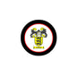 3-inch circular coat of arms magnet with Carew crest, yellow and black details