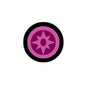 2.25-inch pinback star badge with purple star in black circle