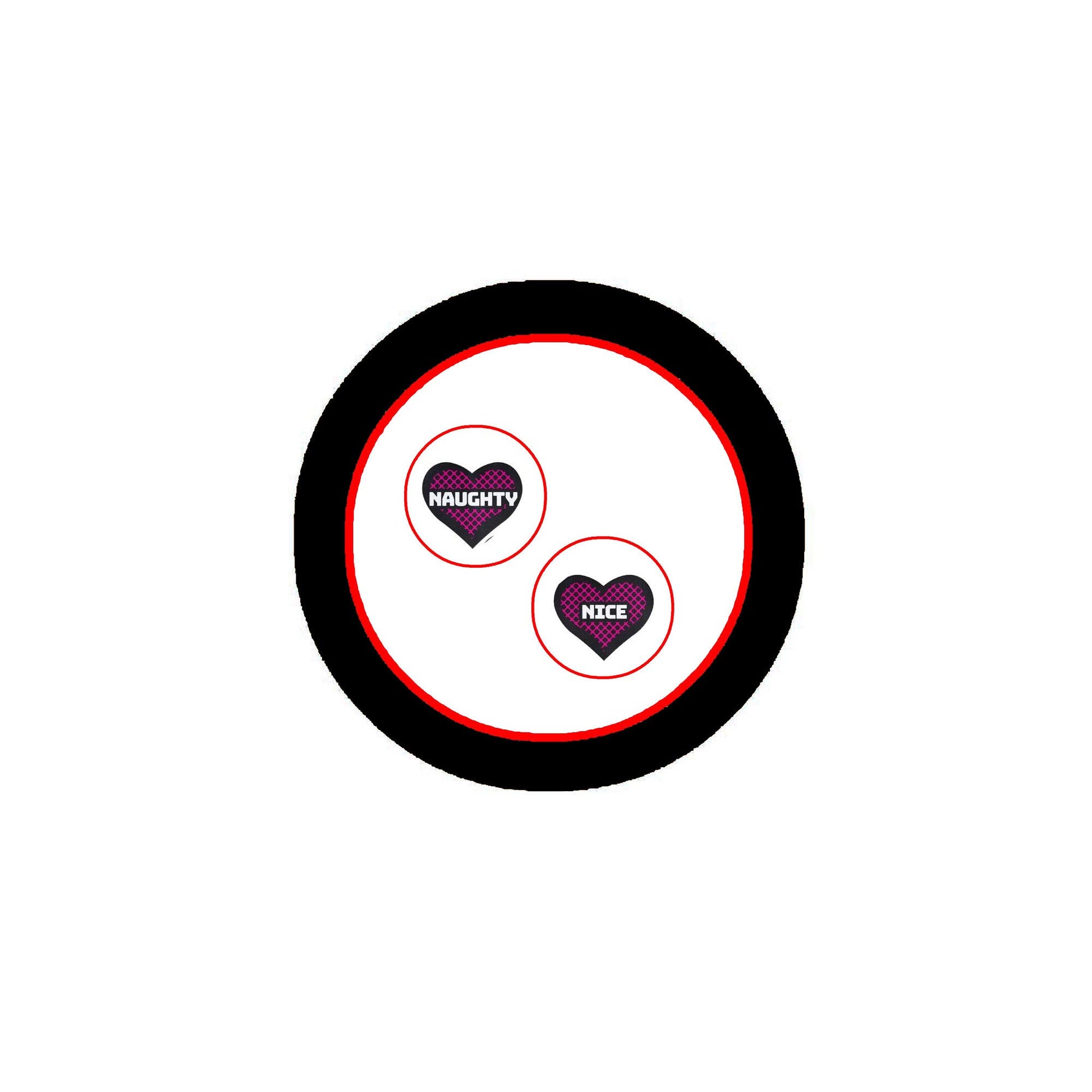 2 Pcs Set Naughty Nice Kinky Sexy Valentines Christmas Pinback 2.25-inch Default Title