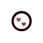 2.25-inch pinback button set: 'Naughty' and 'Nice' with black and red rings