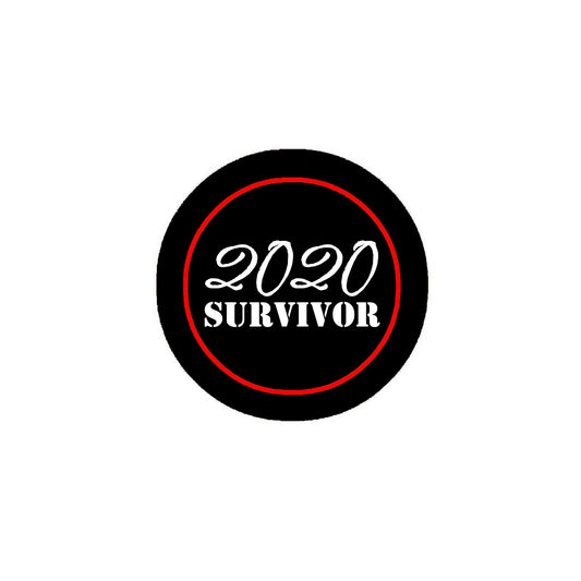 2020 Survivor 2.25" Pinback for Jackets, Backpacks and More BW