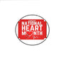 National Heart Month pinback button with red banner, white text, and heart icon