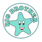 2.25-inch pinback button with turquoise cartoon star graphic and "BIG BROTHER" text