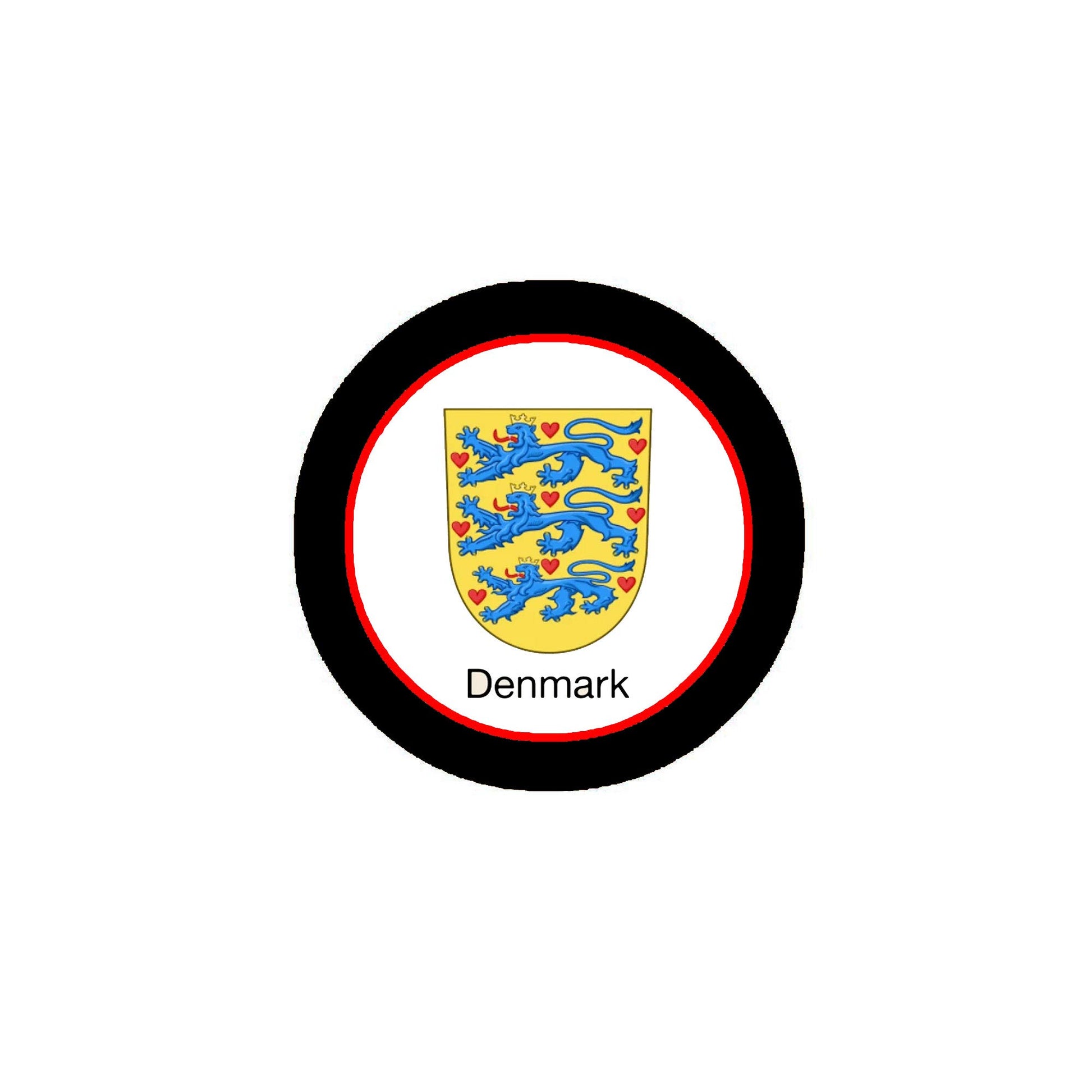 Denmark 3-inch Coat of Arms of Medieval Europe Pinback Pin Back, Button Badge Default Title