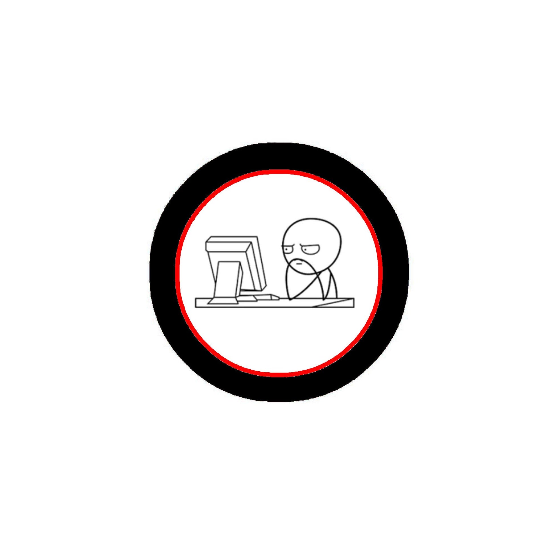 Computer Guy Meme Button Pinback Button Pin 1.25-inch Default Title