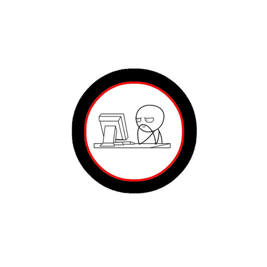 Computer Guy Meme Button Pinback Button Pin 1.25-inch Default Title