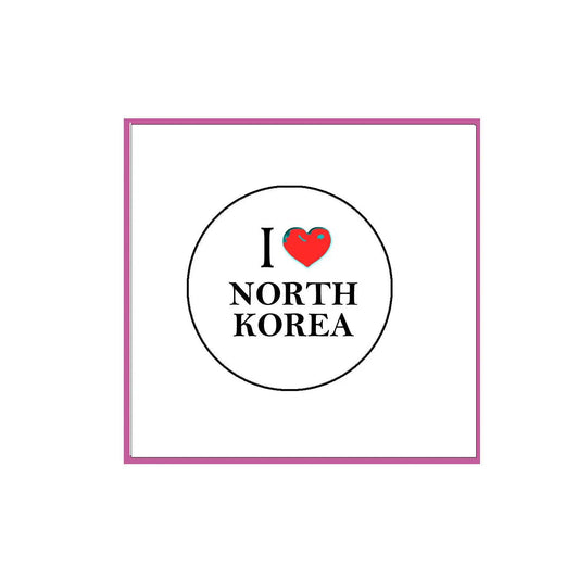I Love North Korea Pinback Button Badge 1.25-inch Default Title