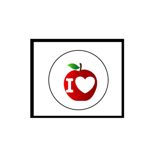 I Love Apples 1.25" Pinback Button Badge/Pin (heart)