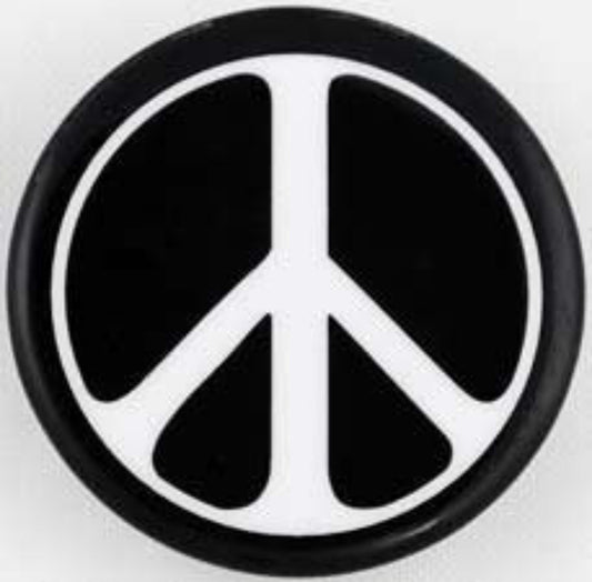 Peace Sign BW Pinback 2.25-inch Default Title