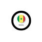 Round Senegal flag keychain with 'SENEGAL' text and green-yellow-red emblem in center