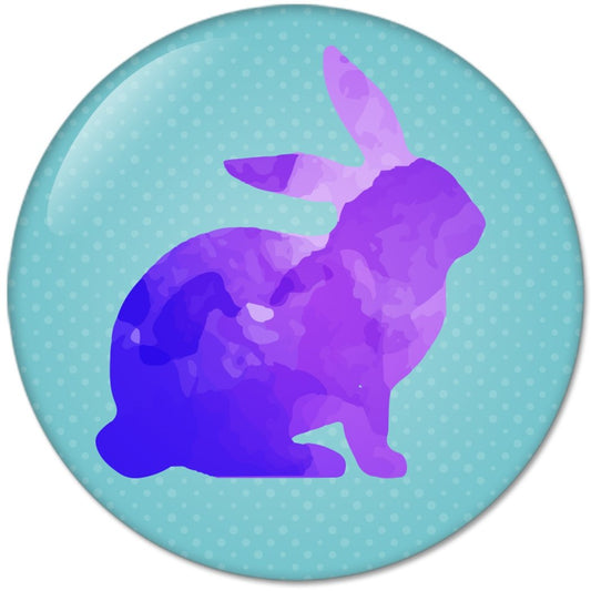 Silhouette Rabbit Pinback 2.25 Inch Default Title