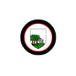 3-inch circular coat-of-arms magnet, black/red ring with green tree shield